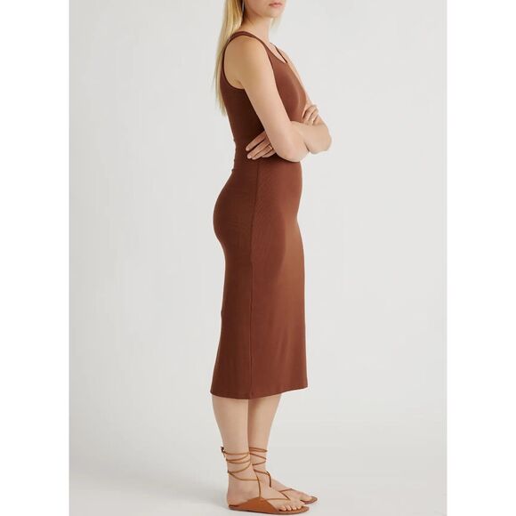 Quince Tencel Rib Knit Sleeveless Dress - Picture 2 of 8